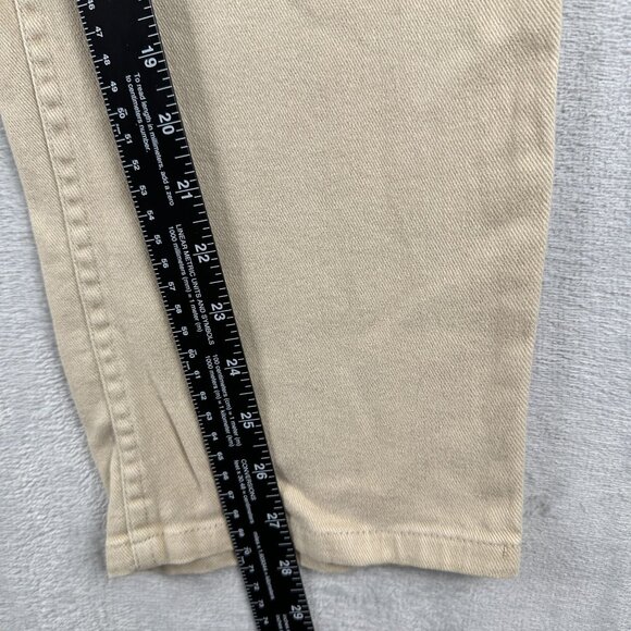 Liz Claiborne Straight Leg Fit Jeans Stretch Mid Rise Womens Beige SZ 14 Petite - Picture 9 of 11